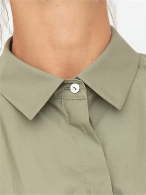 Camicia cropped verde iBlues in tessuto tech e taglio elegante in DONNA