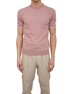 T-shirt Peserico in filato di puro cotone rosa in UOMO