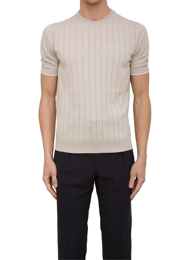 T-shirt Peserico in filato di puro cotone beige