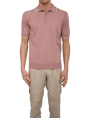 Polo Peserico in filato di puro cotone rosa in UOMO