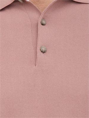 Polo Peserico in filato di puro cotone rosa in UOMO
