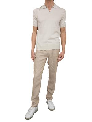 Polo Peserico in filato di seta e cotone beige in UOMO