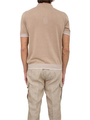 Polo Peserico in filato di lino e cotone crepe beige in UOMO