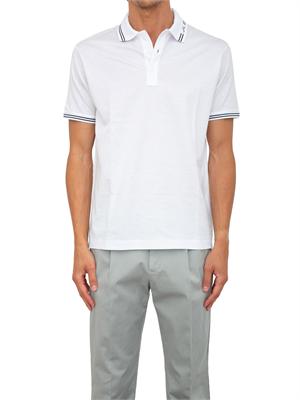 Polo Paul&Shark bianco con dettagli righe a contrasto in UOMO