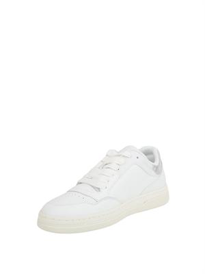 Sneakers da tennis Pinko in pelle con dettagli metallizzati bianco in DONNA