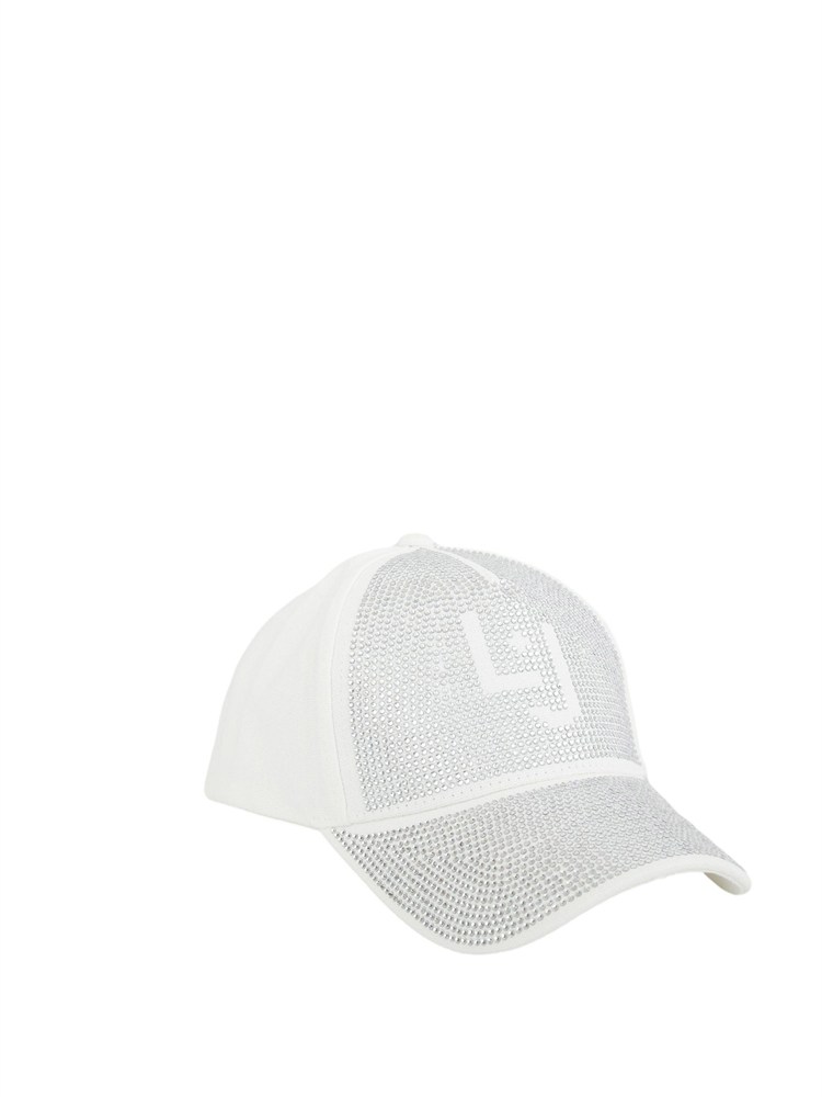 Cappello Liu Jo bianco con strass tono su tono