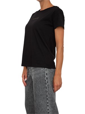 T-shirt donna Armani Exchange in cotone nero con logo lettering in DONNA