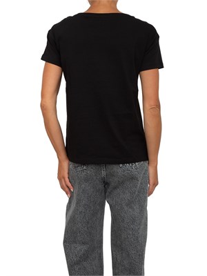 T-shirt donna Armani Exchange in cotone nero con logo lettering in DONNA
