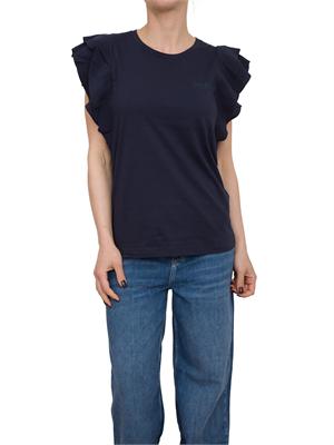 T-shirt blu Liu Jo manica rouches in DONNA
