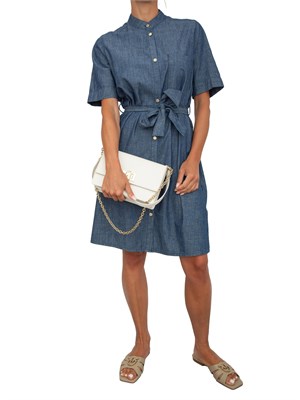 Abito scamiciato Armani Exchange in chambray di cotone in DONNA
