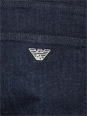 Jeans slim fit Emporio Armani uomo in denim scuro effetto washed in UOMO
