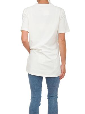 T-shirt bianca Liu Jo donna con spacchi laterali e bottoni dorati in DONNA