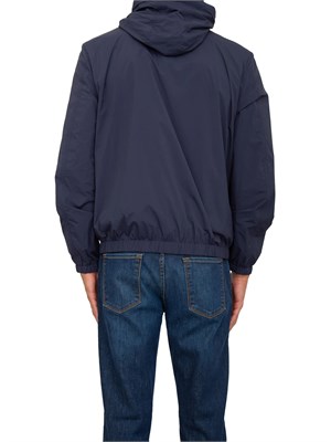 Giubbino blu Peuterey idrorepellente e double face con cappuccio e inserti a contrasto in UOMO