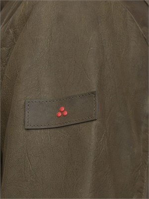 Giubbino pelle verde Peuterey modello biker in UOMO