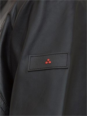 Giubbino pelle nero Peuterey modello biker in UOMO