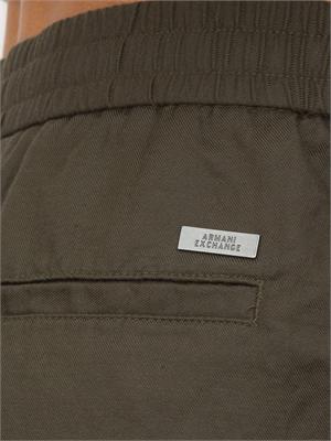 ARMANI EXCHANGE Pantaloni chino A.X. verde in misto lino in UOMO