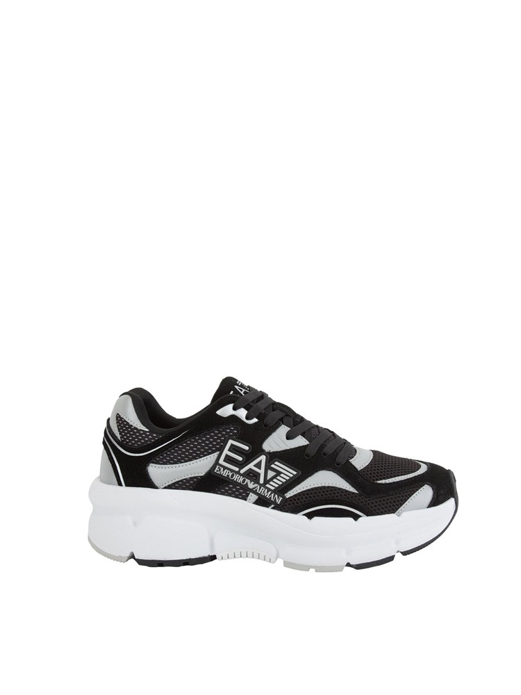 EA7 EMPORIO ARMANI Sneaker nere Emporio Armani in suede e tessuto tecnico