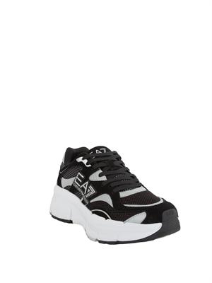EA7 EMPORIO ARMANI Sneaker nere Emporio Armani in suede e tessuto tecnico in UOMO