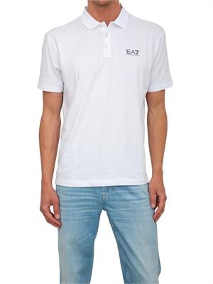 Polo uomo Ea7 Emporio Armani Tennis Club in cotone stretch bianco in UOMO