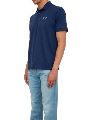 Polo uomo EA7 Emporio Armani Tennis Club in cotone stretch blu in UOMO