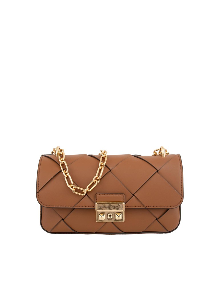 Borsa donna Michael Michael Kors modello Tribeca in pelle cuoio intrecciata