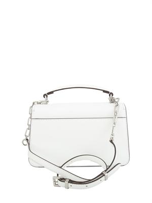 Borsa satchel Michael Michael Kors in pelle bianca con metalleria argento in DONNA