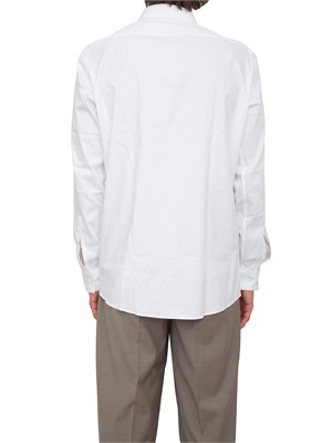 Camicia Boss bianco con fit moderno in satin di cotone elasticizzato in UOMO