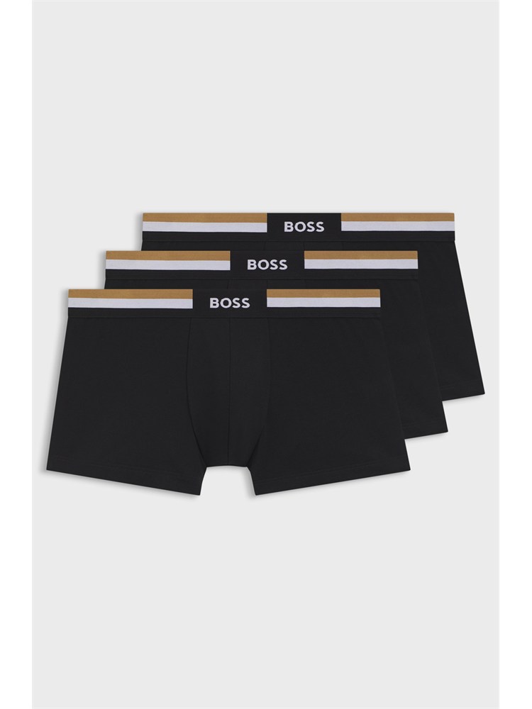 Pack 3 boxer Boss uomo in cotone stretch neri