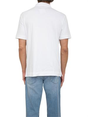 Polo Boss bianco realizzata in maglia fine leggermente elasticizzata. in UOMO