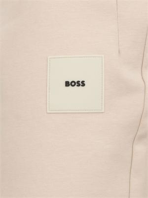 Pantaloni della tuta Boss beige con toppa con logo in UOMO