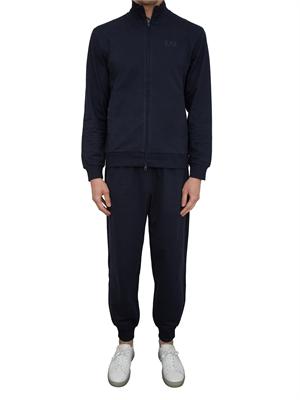 EA7 EMPORIO ARMANI Tuta Ea7 full zip Visibility in cotone blu in UOMO