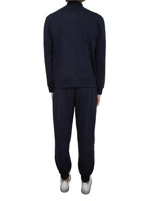 EA7 EMPORIO ARMANI Tuta Ea7 full zip Visibility in cotone blu in UOMO