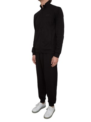 EA7 EMPORIO ARMANI Tuta Ea7 full zip Visibility in cotone nero in UOMO