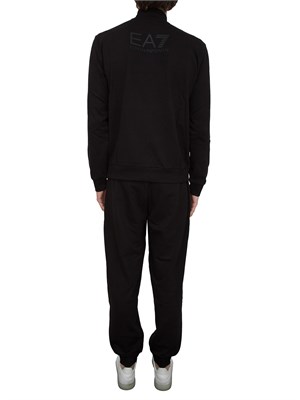 EA7 EMPORIO ARMANI Tuta Ea7 full zip Visibility in cotone nero in UOMO