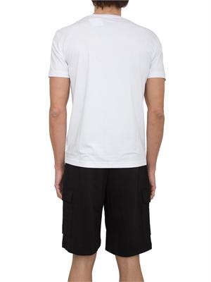 EA7 EMPORIO ARMANI T-shirt EA7 girocollo Premium Shield in misto viscosa stretch bianco in UOMO