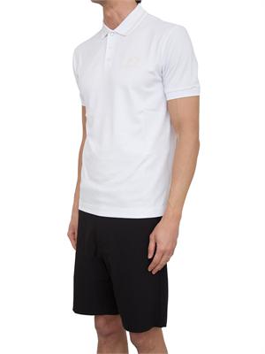 Polo uomo Ea7 Emporio Armani Gold Label in jersey di viscosa bianca in UOMO