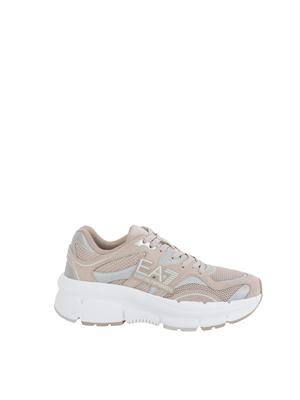 EA7 EMPORIO ARMANI Sneaker beige Emporio Armani in suede e tessuto tecnico in UOMO