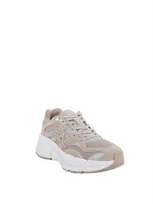 EA7 EMPORIO ARMANI Sneaker beige Emporio Armani in suede e tessuto tecnico in UOMO