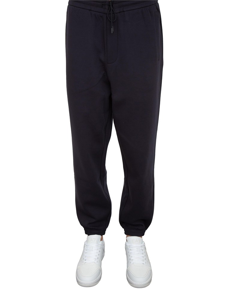 Pantaloni jogger blu Emporio Armani uomo con coulisse