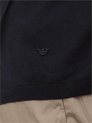 Maglia blu maniche corte Emporio Armani uomo in misto lyocell in UOMO