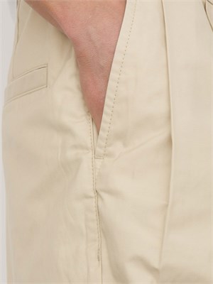 BOSS Pantaloni Hugo relaxed fit in misto cotone beige in UOMO