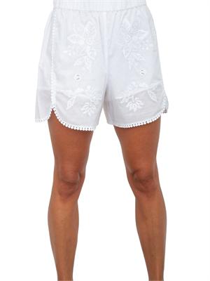 Shorts iBlues in popeline di cotone bianco con ricami in DONNA