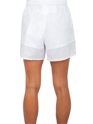 Shorts iBlues in popeline di cotone bianco con ricami in DONNA