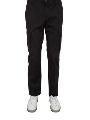 Pantalone cargo Corneliani nero in misto cotone in UOMO