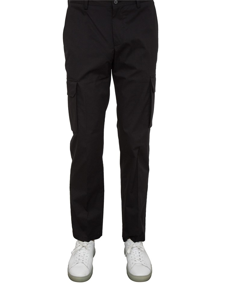 Pantalone cargo Corneliani nero in misto cotone