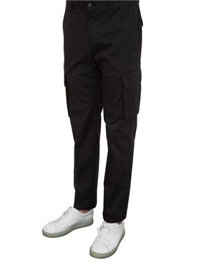 Pantalone cargo Corneliani nero in misto cotone in UOMO