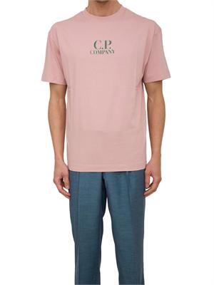 T-shirt rosa C.P. Company in cotone con stampa avanti e dietro in UOMO