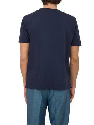 T-shirt blu girocollo C.P. Company in cotone con logo ricamato in UOMO