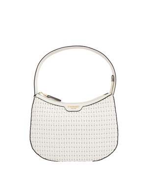 TWIN-SET Borsa hobo bianca Twinset lavorazione intrecciata in DONNA
