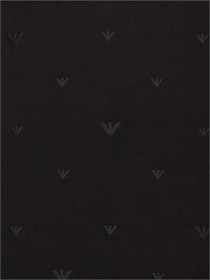 Felpa uomo Emporio Armani in jersey nero con ricamo logo micro aquile all-over in UOMO